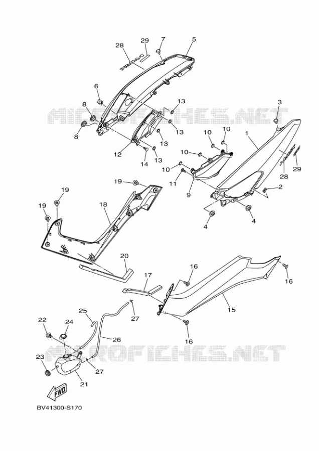 COUVERCLE LATERAL Yamaha SCOOTER 150 2017 NMAX  GPD150-A
