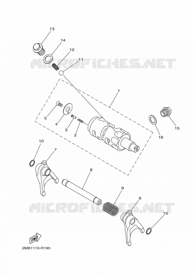 BARILLET DE SELECTION / FOURCHETTES Yamaha SIDE BY SIDE 700 2017 WOLVERINE  YXE700E