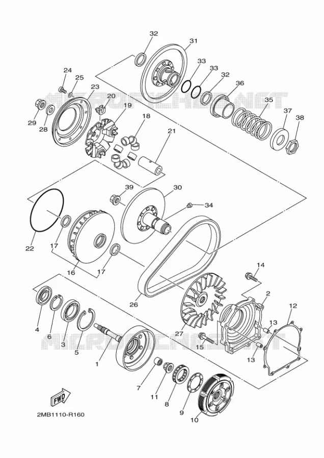 EMBRAYAGE DE DEMARREUR Yamaha SIDE BY SIDE 700 2017 WOLVERINE  YXE700E