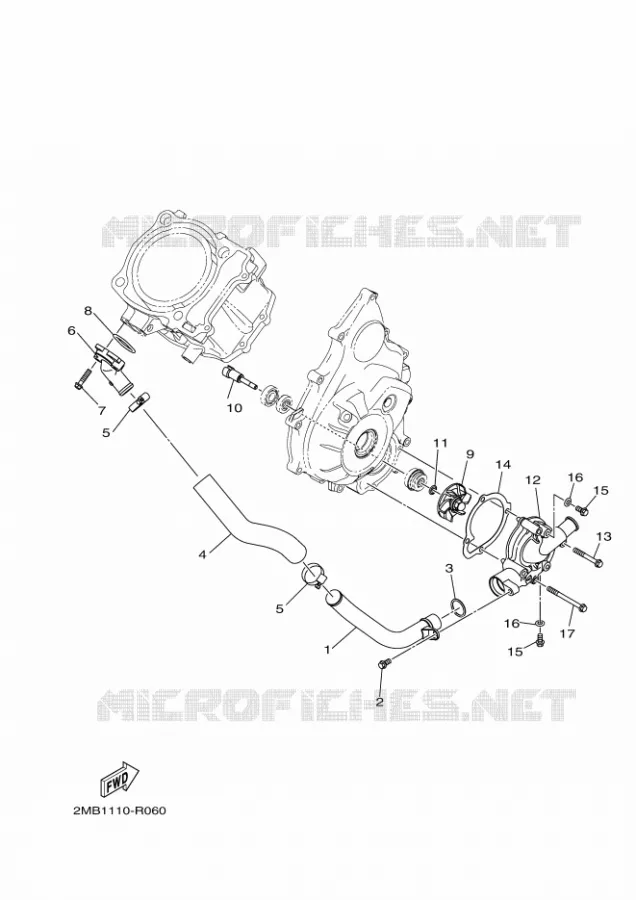 POMPE A EAU / DURITES Yamaha SIDE BY SIDE 700 2017 WOLVERINE  YXE700E