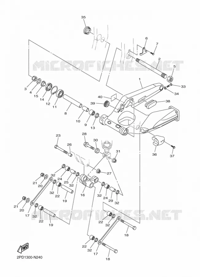 BRAS ARRIERE Yamaha MOTO 1300 2016 FJR  FJR 1300-AE