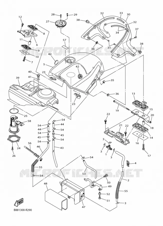 RESERVOIR A ESSENCE Yamaha MOTO 1300 2016 FJR  FJR 1300-AE
