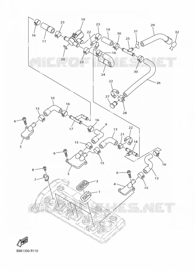 SYSTÈME D'ADMISSION D'AIR AIS Yamaha MOTO 1300 2016 FJR  FJR 1300-AE