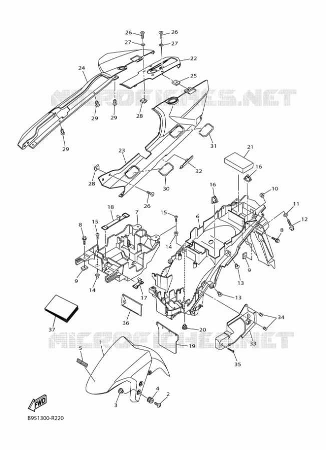 GARDE BOUE Yamaha MOTO 1300 2016 FJR  FJR 1300-AE