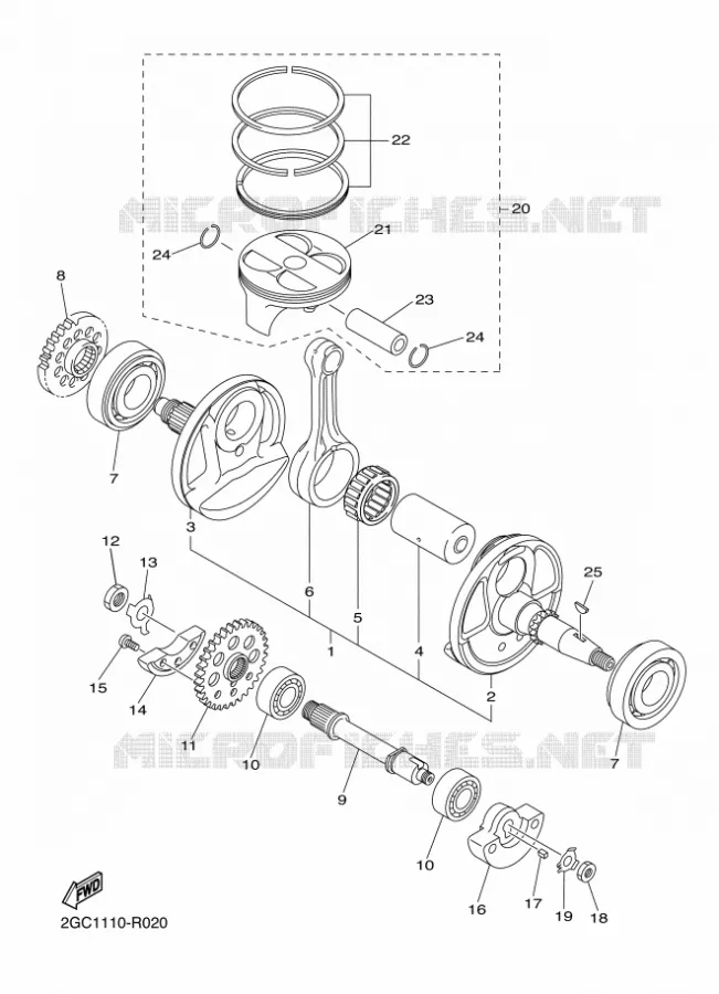 VILEBREQUIN / PISTON Yamaha MOTO 450 2018 WRF  WR450F