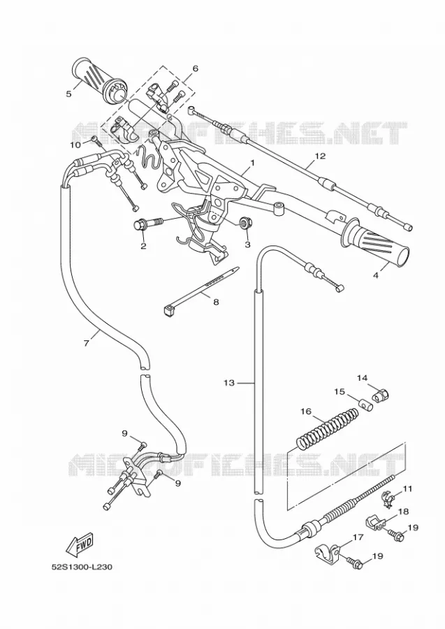 GUIDON ET CABLES Yamaha SCOOTER 125 2017 XENTER  HW125