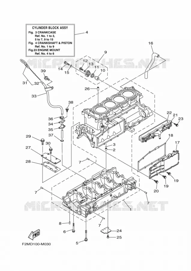 CARTER MOTEUR Yamaha WAVERUNNER 1800 2016 FX CRUISER  FB1800A-R