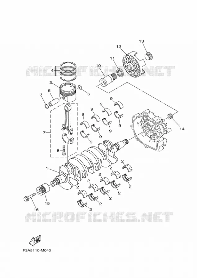 VILEBREQUIN / PISTON Yamaha WAVERUNNER 1800 2016 FX CRUISER  FB1800A-R