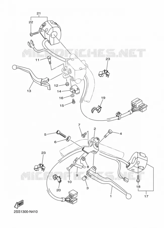COMMODO / LEVIER Yamaha MOTO 1300 2014 XVS  XVS1300CU