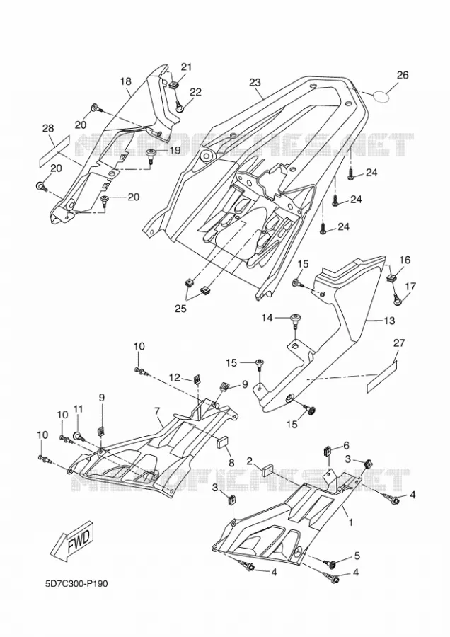COUVERCLE LATERAL Yamaha MOTO 125 2015 MT  MT125