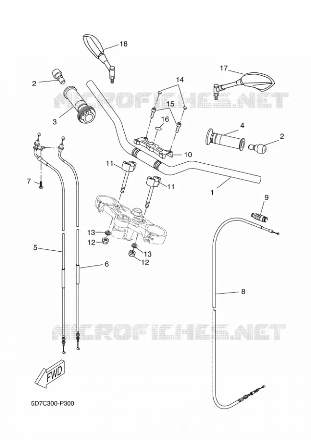GUIDON ET CABLES Yamaha MOTO 125 2015 MT  MT125