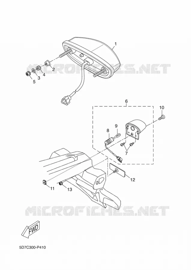 FEU ARRIERE Yamaha MOTO 125 2015 MT  MT125