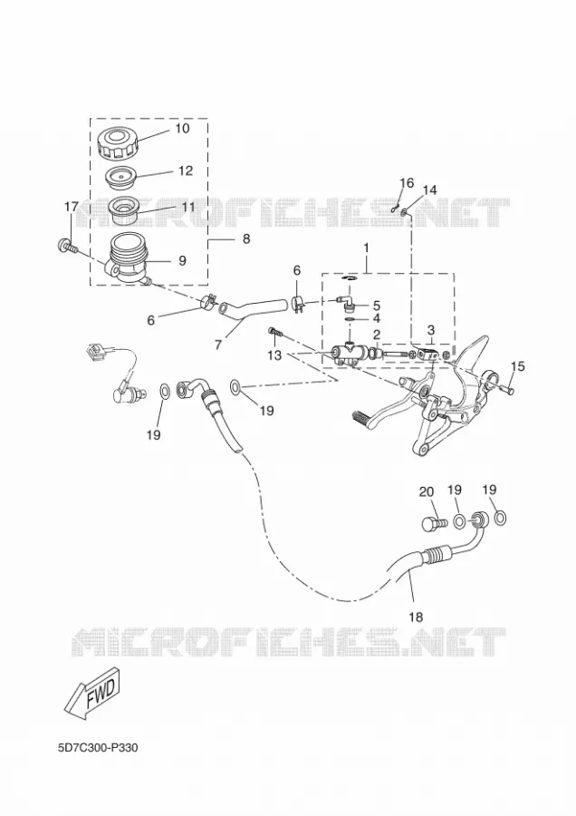 MAITRE CYLINDRE DE FREIN ARRIERE Yamaha MOTO 125 2015 MT  MT125