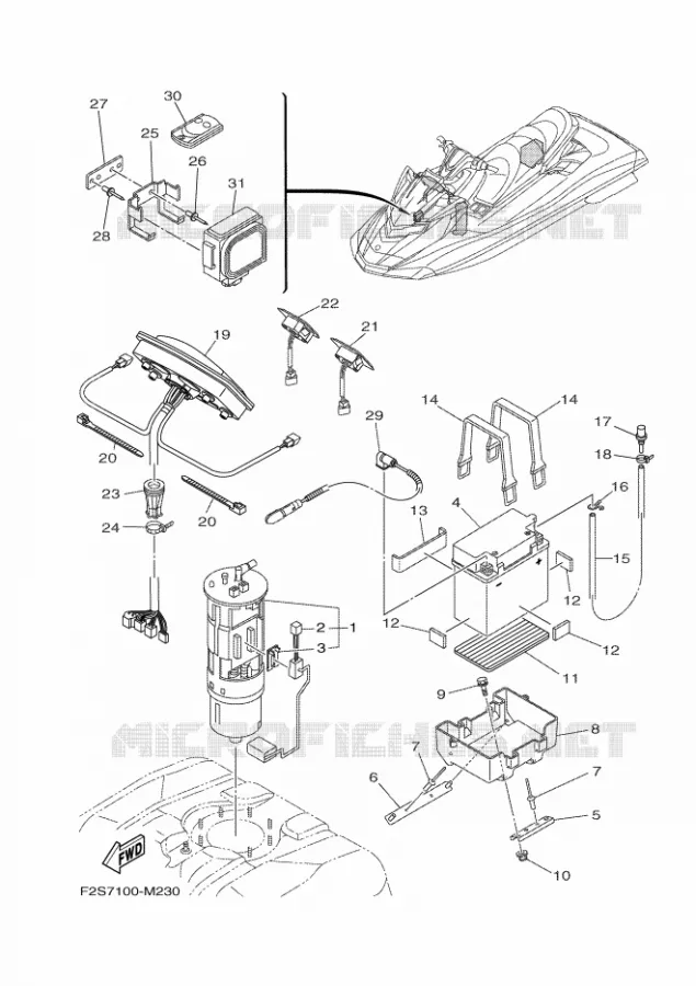 ELECTRIQUE 3 Yamaha WAVERUNNER 1800 2015 FX  FB1800-P