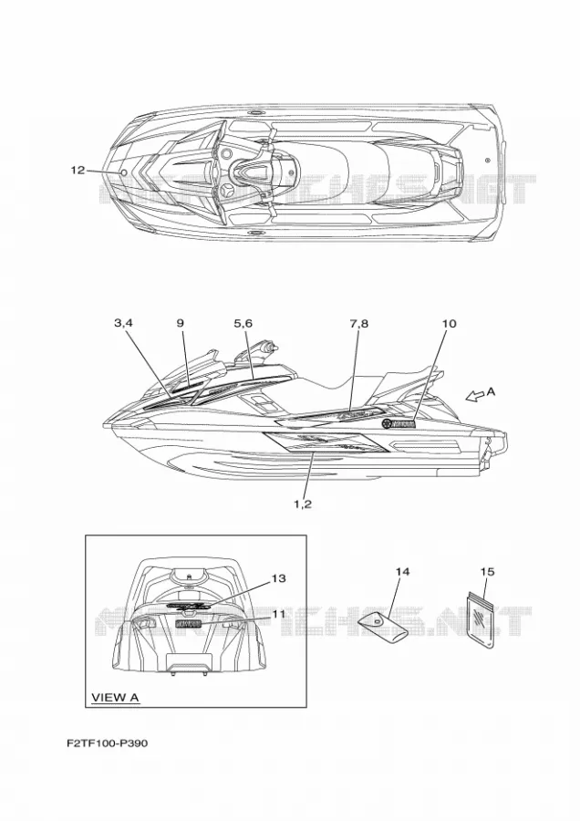 EMBLEME Yamaha WAVERUNNER 1800 2015 FX  FB1800-P