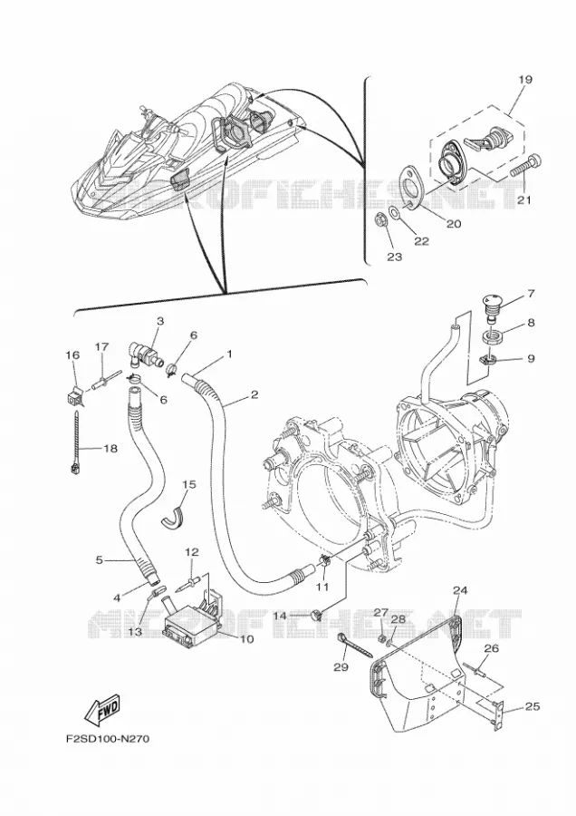 HULL & DECK Yamaha WAVERUNNER 1800 2015 FX  FB1800-P