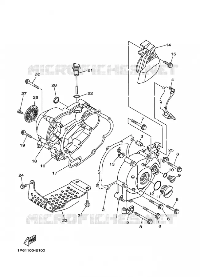 CARTER - MOTEUR 1 Yamaha MOTO 50 2018 TTR  TT-R50E