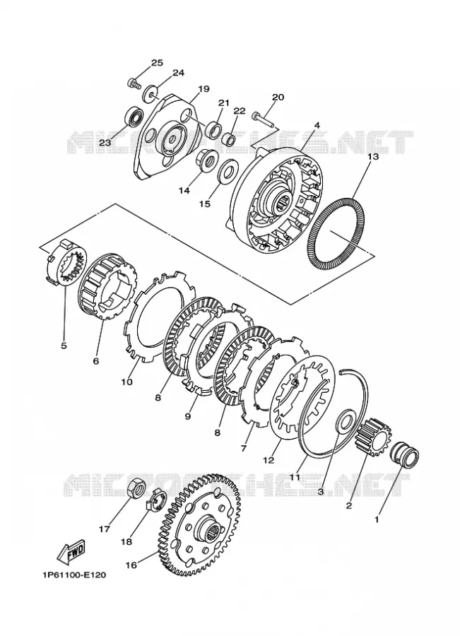 EMBRAYAGE DE DEMARREUR Yamaha MOTO 50 2018 TTR  TT-R50E