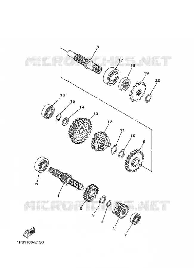 TRANSMISSION Yamaha MOTO 50 2018 TTR  TT-R50E