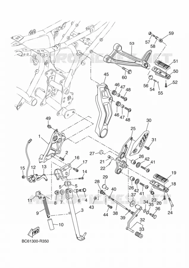 BEQUILLE / REPOSE PIEDS Yamaha MOTO 700 2018 TRACER  MTT690-A