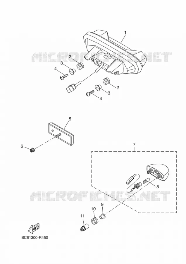 FEU ARRIERE Yamaha MOTO 700 2018 TRACER  MTT690-A