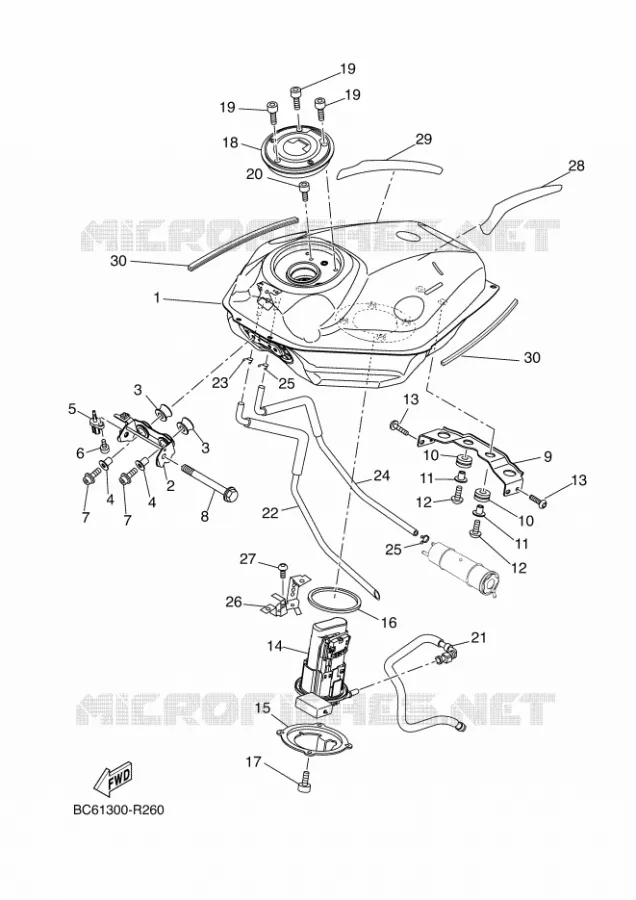 RESERVOIR A ESSENCE Yamaha MOTO 700 2018 TRACER  MTT690-A