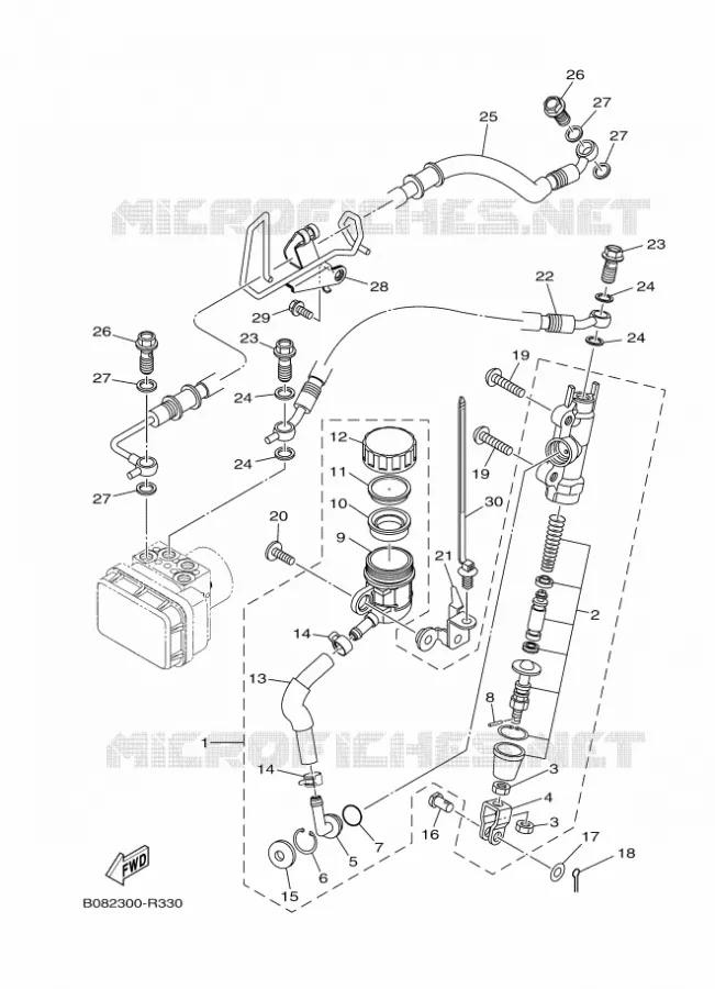 MAITRE CYLINDRE DE FREIN ARRIERE Yamaha MOTO 250 2018 MT  MTN250-A