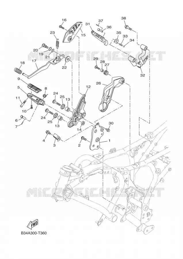BEQUILLE / REPOSE PIEDS 2 Yamaha MOTO 700 2018 XSR  MTM690