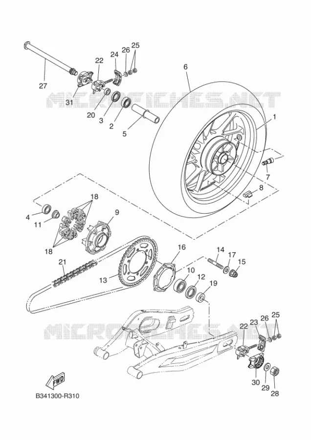 ROUE ARRIERE Yamaha MOTO 700 2018 XSR  MTM690