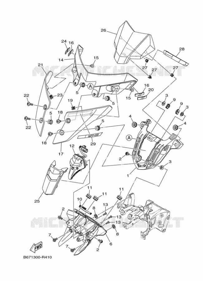 CARENAGE 2 Yamaha MOTO 1000 2018 MT  MTN1000
