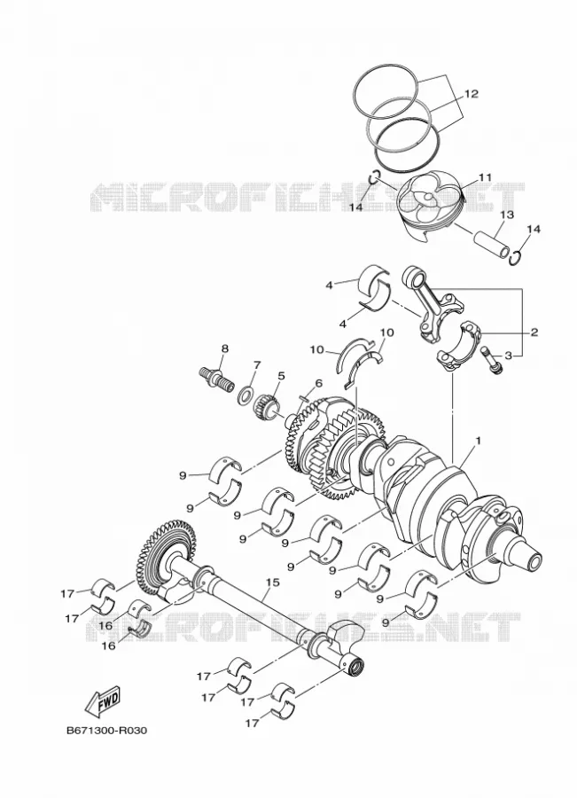 VILEBREQUIN / PISTON Yamaha MOTO 1000 2018 MT  MTN1000