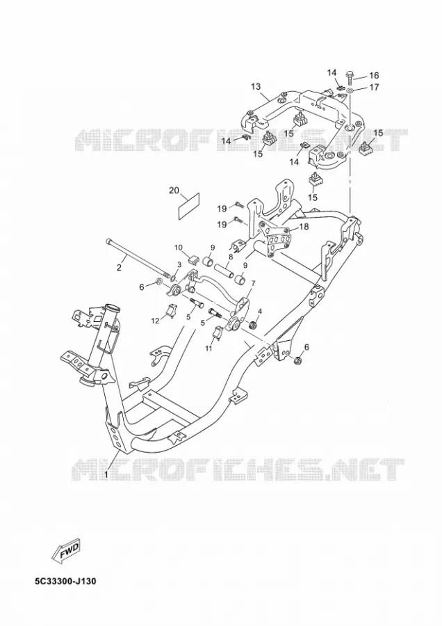 CADRE Yamaha SCOOTER 50 2012 NEOS 4  YN50F