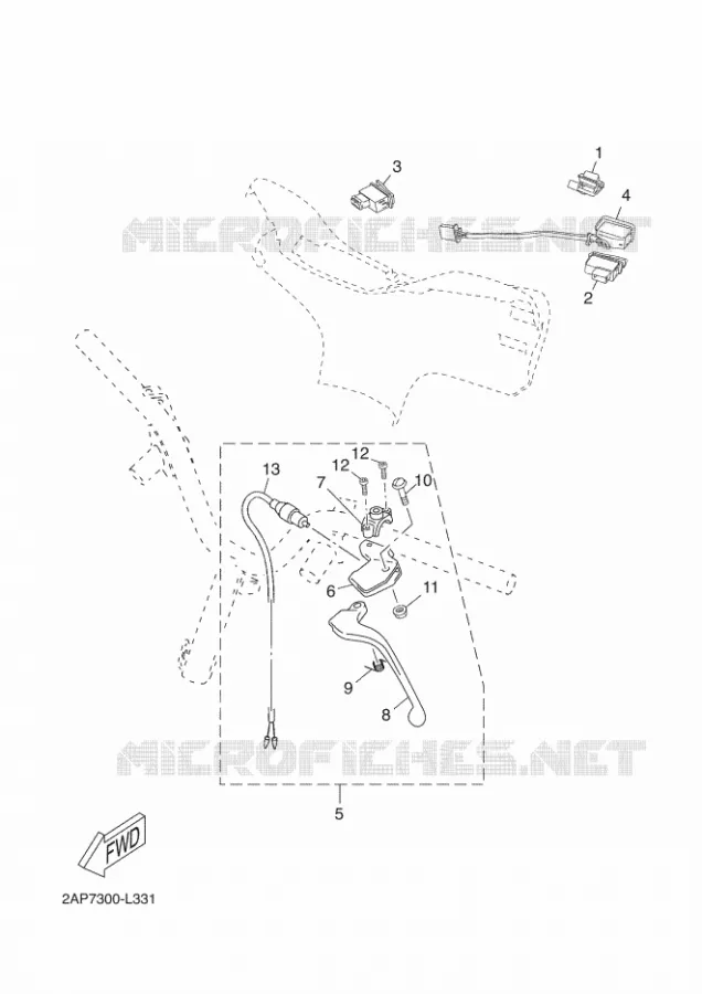 COMMODO / LEVIER Yamaha SCOOTER 50 2012 NEOS 4  YN50F