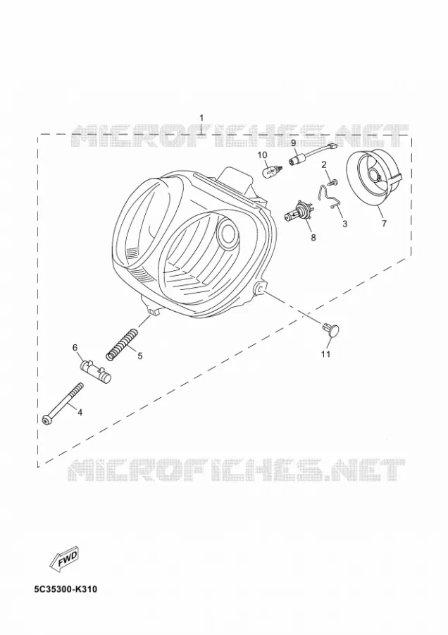 PHARE  Yamaha SCOOTER 50 2012 NEOS 4  YN50F