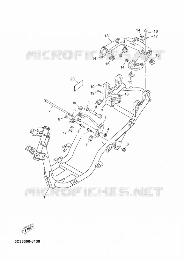 CADRE Yamaha SCOOTER 50 2012 NEOS 4  YN50F
