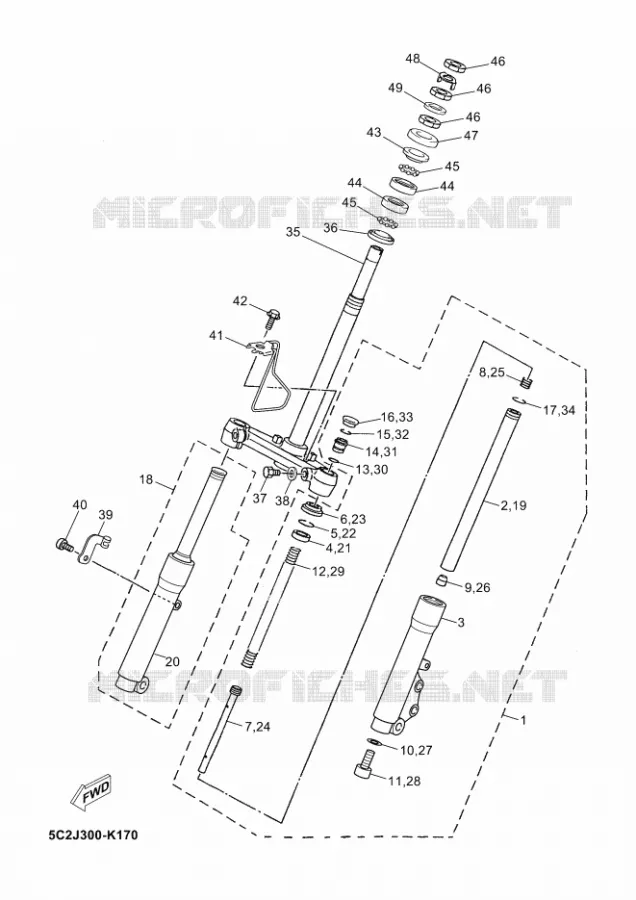 FOURCHE Yamaha SCOOTER 50 2012 NEOS 4  YN50F