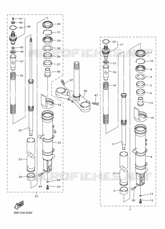 FOURCHE Yamaha MOTO 1300 2018 FJR  FJR1300-A