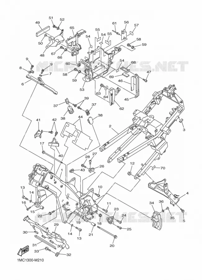 CADRE Yamaha MOTO 1300 2018 FJR  FJR1300-A