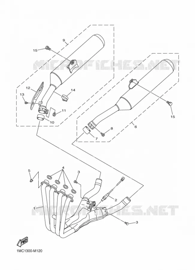 ECHAPPEMENT Yamaha MOTO 1300 2018 FJR  FJR1300-A