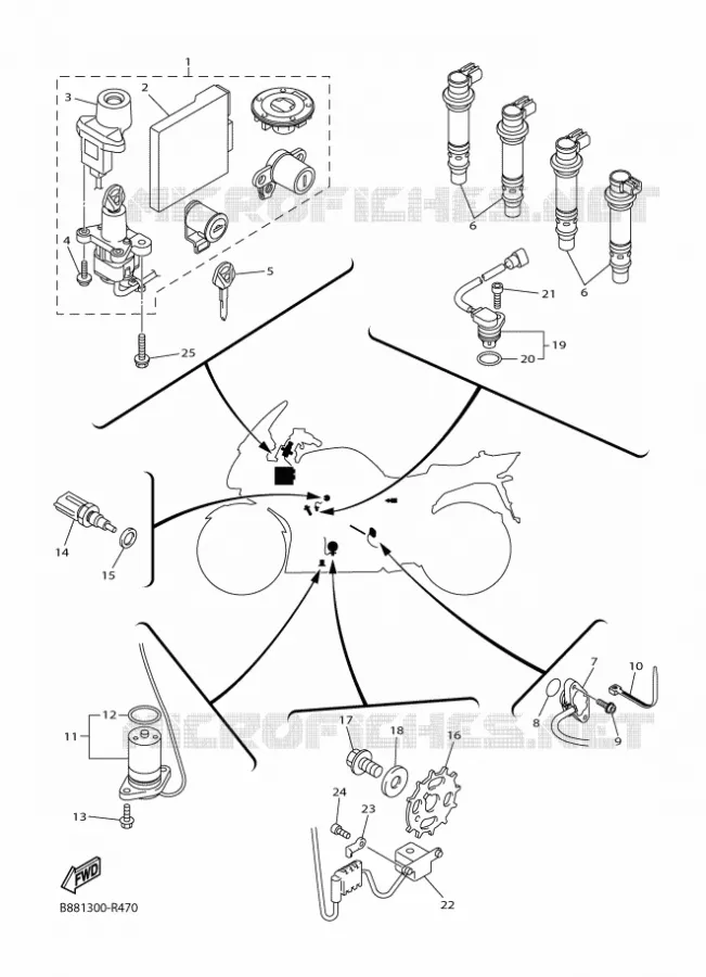 PARTIE ELECTRIQUE 1 Yamaha MOTO 1300 2018 FJR  FJR1300-A