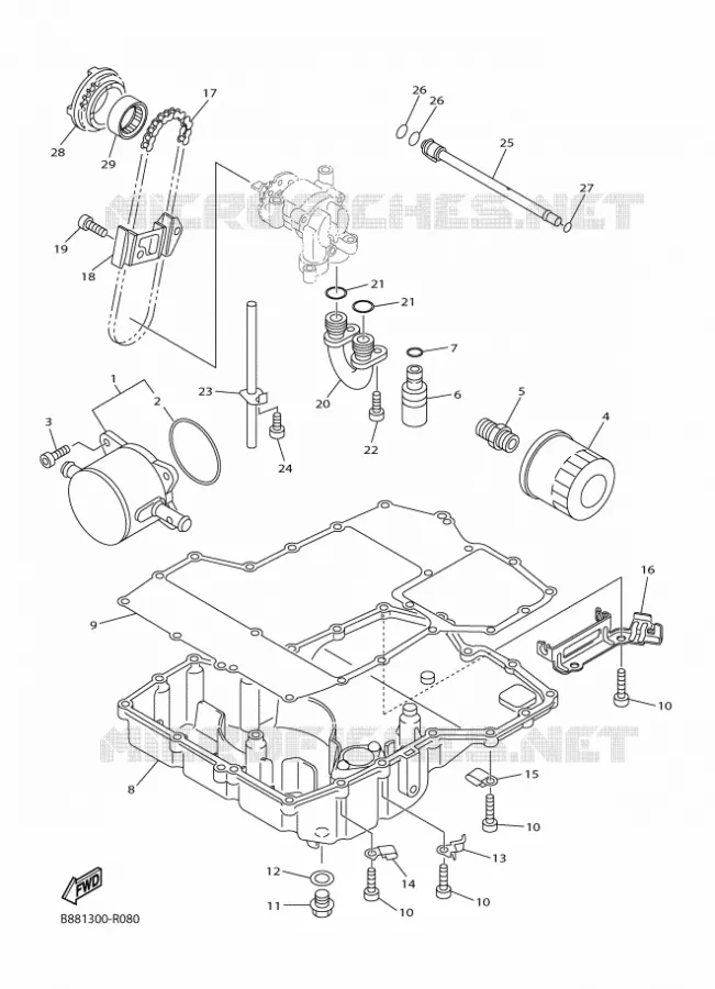 RADIATEUR D'HUILE / ECHANGEUR Yamaha MOTO 1300 2018 FJR  FJR1300-A