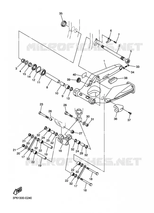 BRAS OSCILLANT  Yamaha MOTO 1300 2018 FJR  FJR1300-A