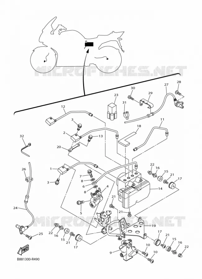 ELECTRIQUE 3 Yamaha MOTO 1300 2018 FJR  FJR1300-A