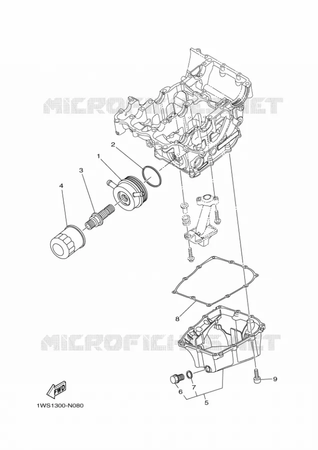 FILTRE A HUILE Yamaha MOTO 700 2018 MT 35KW  MTN690-U
