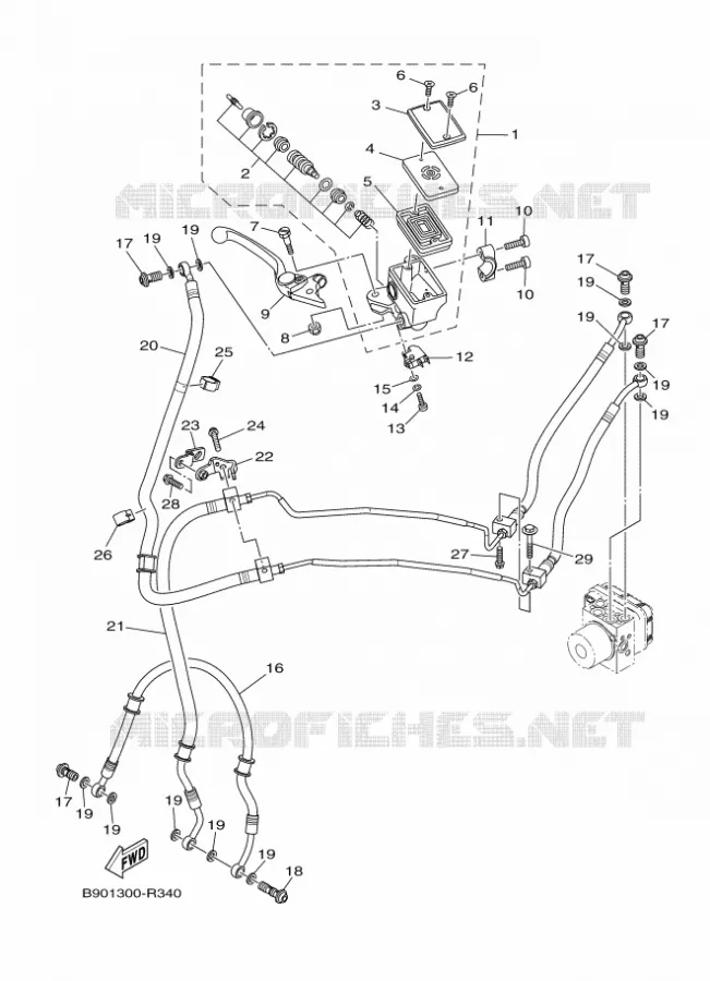 MAITRE CYLINDRE DE FREIN AVANT Yamaha MOTO 900 2018 XSR  MTM850