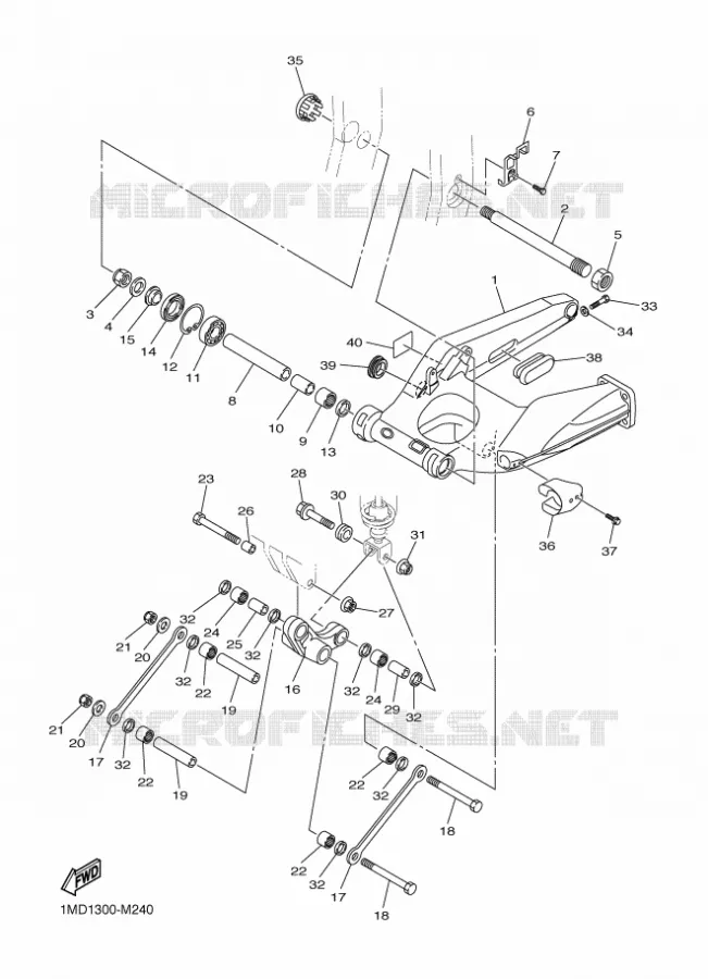 BRAS ARRIERE Yamaha MOTO 1300 2018 FJR AS  FJR1300-AS