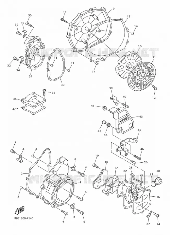 CARTER - MOTEUR 1 Yamaha MOTO 1300 2018 FJR AS  FJR1300-AS