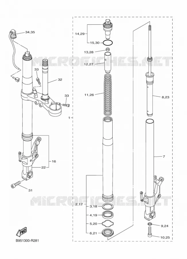 FOURCHE Yamaha MOTO 1300 2018 FJR AS  FJR1300-AS
