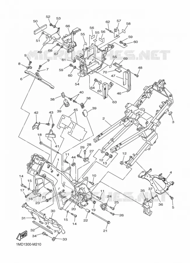 CADRE Yamaha MOTO 1300 2018 FJR AS  FJR1300-AS