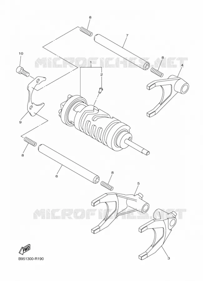 BARILLET DE SELECTION / FOURCHETTES Yamaha MOTO 1300 2018 FJR AS  FJR1300-AS